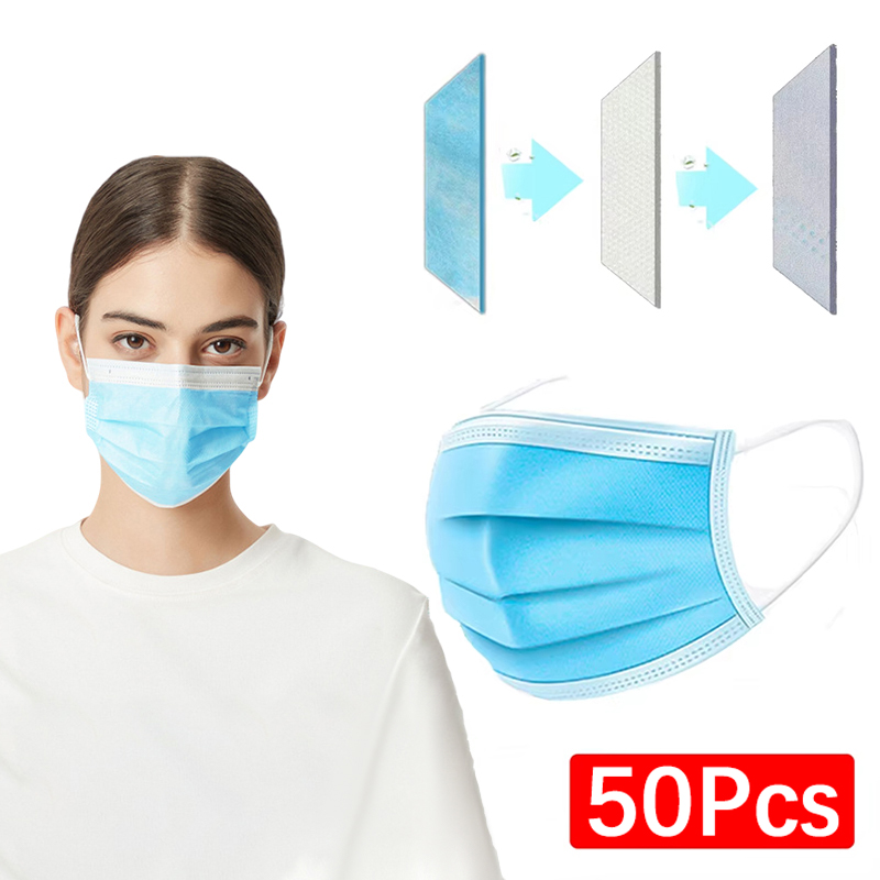 50 Stück 3-lagige Maske Gesich – Disposable Mask Blue Bewertung und Preis