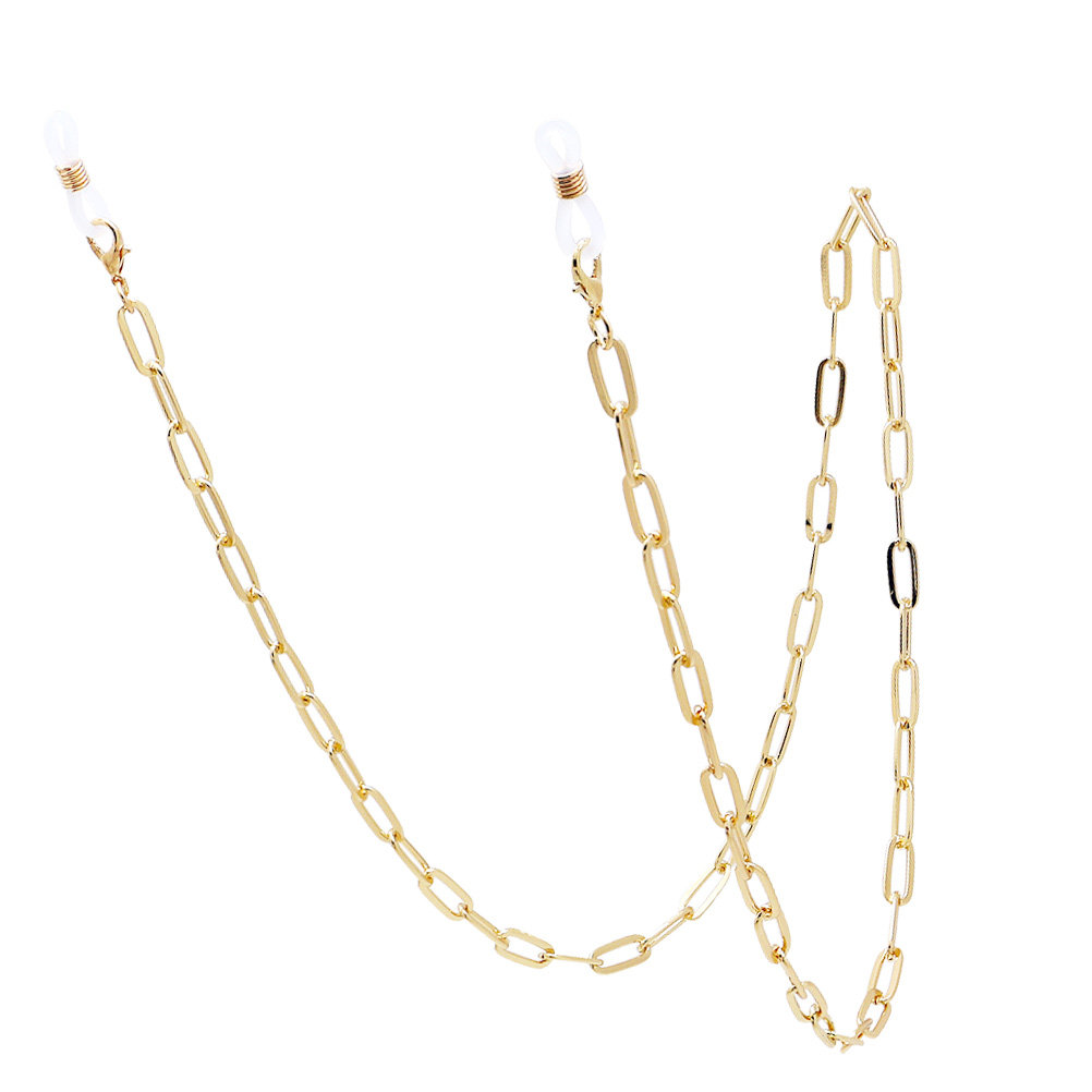 Metallgoldene Büroklammer-Bril – Mask Chain Holder Bewertung und Preis